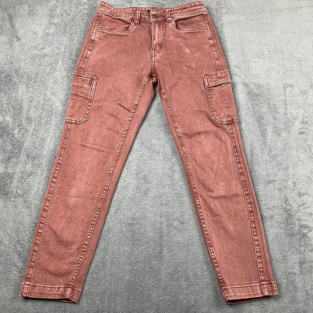 Prana Women Size 6 Cargo Pants Mauve Rose Pink Organic Cotton Stretch Utility